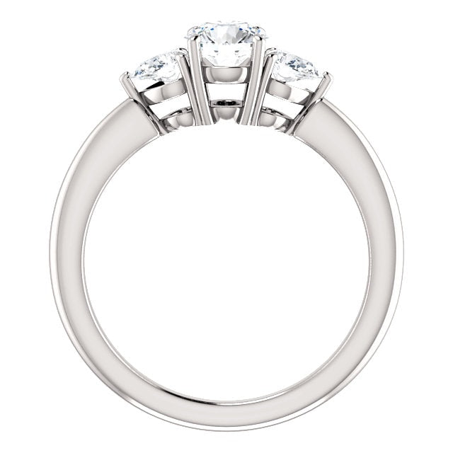 Bague de Fiançaille Trinité en Or Blanc 14 Karats