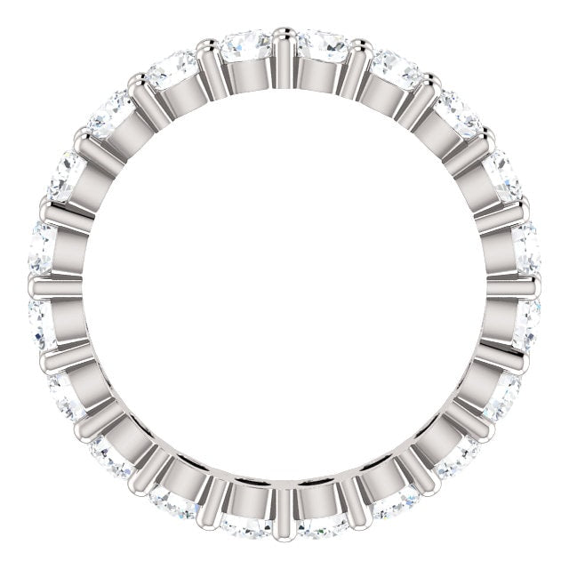 Jonc Éternité en Or Blanc 14 Karats serti de Diamants Taille Ronde