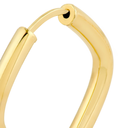 Créoles carré en or jaune 14k – 15 mm